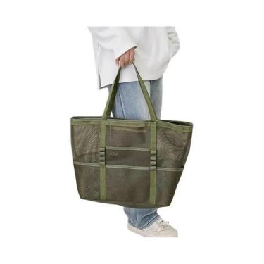 Imagem de Bolsa De Ombro Grande Em Malha Para Mulheres, Multi-bolsos, Grande Cap