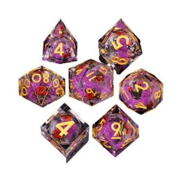 Imagem de Conjunto De Dados DnD Com Núcleo Líquido Roxo Para Dungeons And Dragon