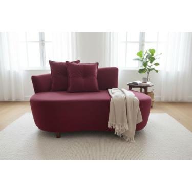 Imagem de Namoradeira Sofá Feijão Suria 150cm Orgânica Suede Marsala - Mansão De