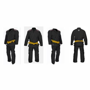 Imagem de Kimono Jiu Jitsu Trançado Leve Juvenil Marca Aranha, Preto, M1