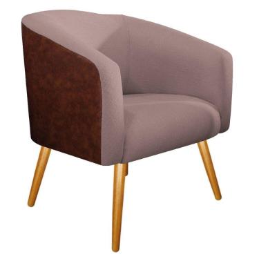 Imagem de Poltrona Luiza Corano Nozes E Linho Rosê Doce Sonho Móveis
