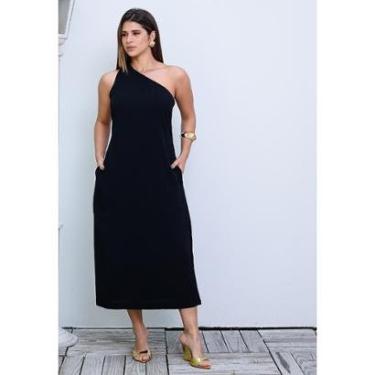 Imagem de Vestido Midi Ombro Só BBonnie Leticia Preto-Feminino