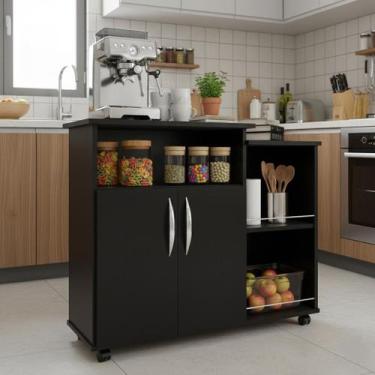 Imagem de Armário Fruteira Com Variações de Cores  Suporte para Microondas e Caf