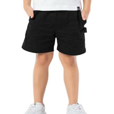 Imagem de Bermuda Infantil Menino Escolar Liso Preto Uniforme Futebol - Vrasalon