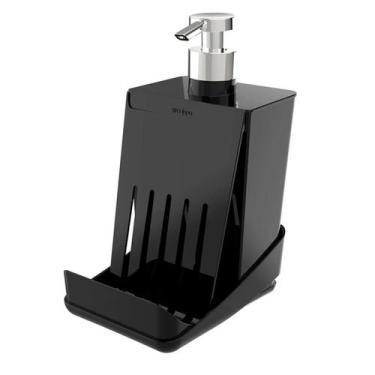 Imagem de Porta Detergente Preto com Suporte para Esponja Smart S Crippa Dispens