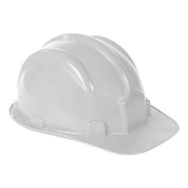 Imagem de Capacete Branco Com Carneira E Aba Frontal - Polietileno De Alta Densi