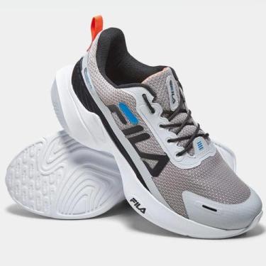 Imagem de Tênis Fila Progress Lite Masculino - Prata e Azul, 41