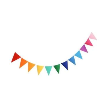 Imagem de Bandeira Triangular Colorida, Faixa De Bandeirolas Multicolorida Para 