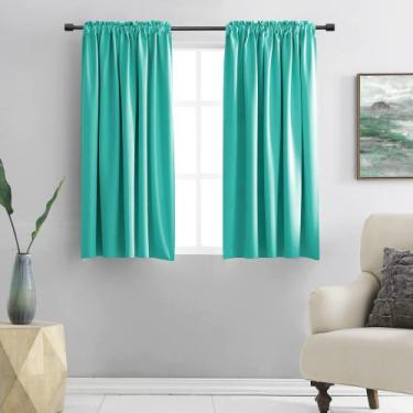 Imagem de Cortinas DONREN Turquoise Blackout 122x122cm para Loft (2 painéis)