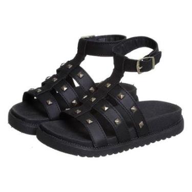 Imagem de Sandália Infantil Feminina Preta Tiras com Spike Kidstep-Feminino