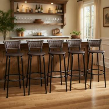 Imagem de Banquetas Alta Cadeiras Bancos Para Cozinha Gourmet Varanda Balcão Ilh