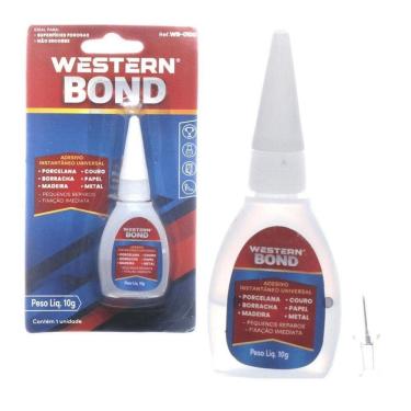 Imagem de Super Cola Instantânea Western 10g com Aderência Rápida Transparente Western