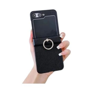 Imagem de Capa De Couro Com Estampa De Lichia Para Samsung Galaxy Z Flip 7 6 5 4