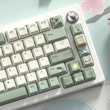 Imagem de Teclas dagaladoo PBT Matcha Green 134 teclas Cherry Profile