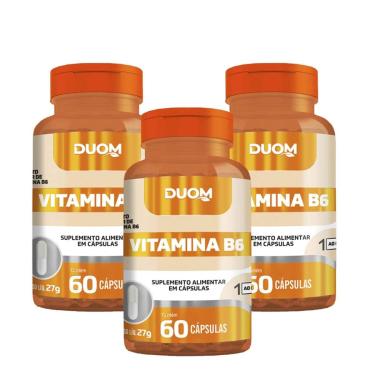 Imagem de Kit 3x Vitamina B6 3x60 Cápsulas Duom-Unissex