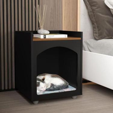 Imagem de Mesa Cabeceira Casinha De Cachorro Gato Pet Preto Freijo - OUTRAS MARC