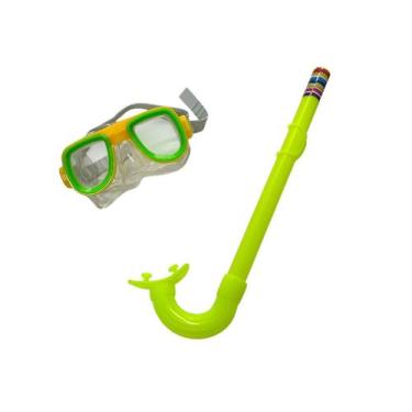 Imagem de Máscara Mergulho Infantil Snorkel Confortável Piscina Praia COR:Verde 
