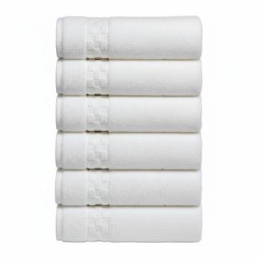 Imagem de Kit 10 Toalhas De Rosto Salão Academia Hotel 45x70cm 400g/m² Branco - 