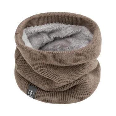 Imagem de Cachecol Unissex Com Forro De Lã, À Prova De Vento, Para Inverno, Cach