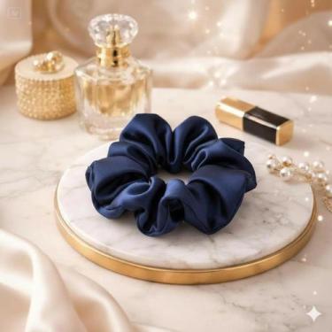 Imagem de Kit 30 Xuxinhas de Cetim com Costura Embutida Scrunchies Frufru Rabicó