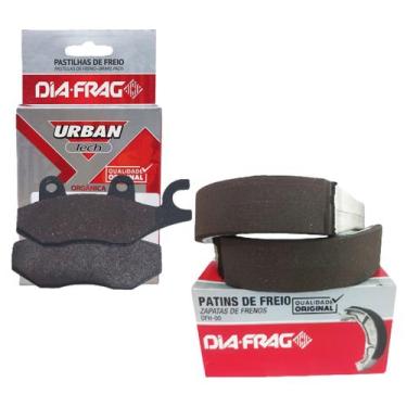 Imagem de Kit Pastilhas e Lonas de Freio Fazer 250 2005-2015 Diafrag