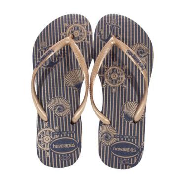 Imagem de Chinelo Havaianas Slim Nautical Marinho, D1, 2356 marinho, Rose gold, 
