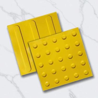 Imagem de Piso Tátil Alerta Direcional 16pçs Pvc 25x25 Cores Total 1m² - WRS, Am