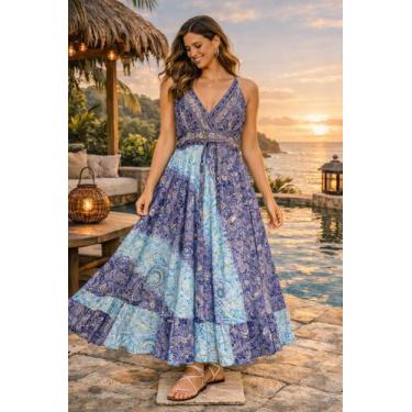 Imagem de Vestido Longo Indiano Sol Boho Cor:Estampa7Tamanho:Unico - Mimos Alter