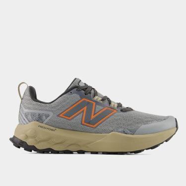 Imagem de Tênis New Balance Fresh Foam Garoé V2 Masculino, Cinza, Laranja, 39