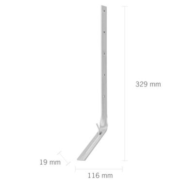 Imagem de Suporte Prolongador Torcido de Calha 19x329mm para Alinhar Telhado sem Beiral Prata Astra