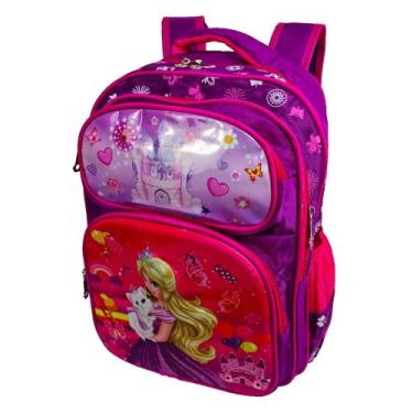 Imagem de Mochila Infantil Escolar Menina Impermeável Bolsa Altura 40cm Grande C