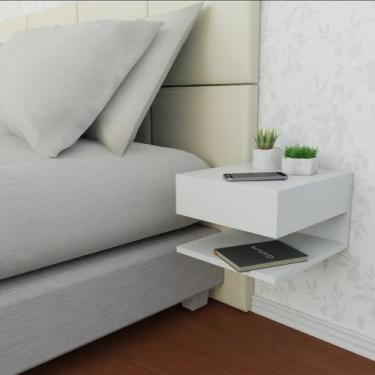 Imagem de Mesa de Cabeceira Suspensa 1 Gaveta Superior Branco - MVD