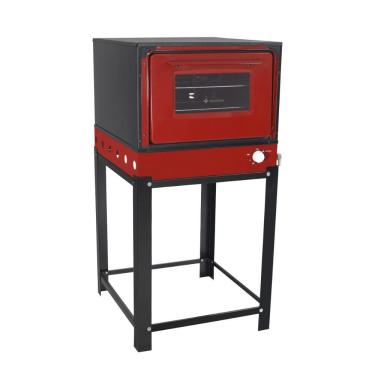 Imagem de Forno Industrial Metalúrgica Venâncio Gás GLP Bravo com Pé em Aço Carbono com 2 Grelhas Vermelho