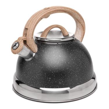 Imagem de Chaleira para Fogão de Indução Chaleira Indução 3L com Apito em Alumínio com Revestimento Cerâmico Preto Wolff
