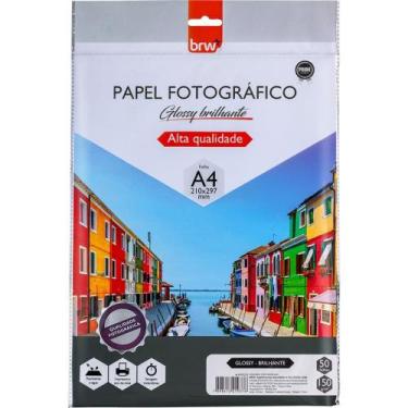 Imagem de Papel Fotografico INKJET A4 GLOSSY Brilhante 150G. PCT.C/50 - BRW