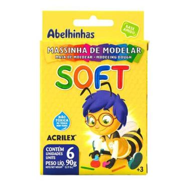 Imagem de Massinha de Modelar Com 6 Cores Acrilex Soft Macia