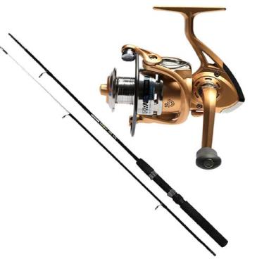 Imagem de Kit Pesca Molinete Cmik FB4000 6 Rolamentos Vara 1,80m 40lbs 2 Partes 
