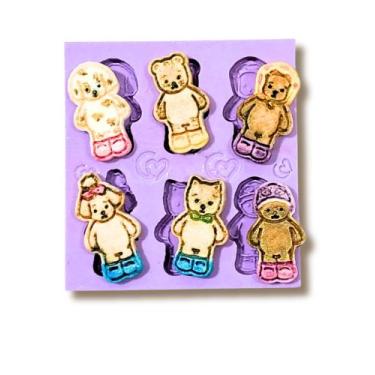 Imagem de F1893 molde de silicone ursinhos coloridos mini confeitaria biscuit - 