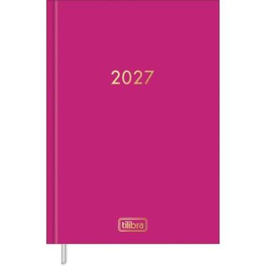 Imagem de Agenda Executiva Costurada Napoli 13,4 x 19,2 cm Rosa Feminina - Tilib