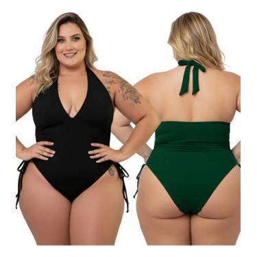 Imagem de Kit 2 Maiô Body Plus Size Feminino Suplex Sem Bojo Praia - Store Natha