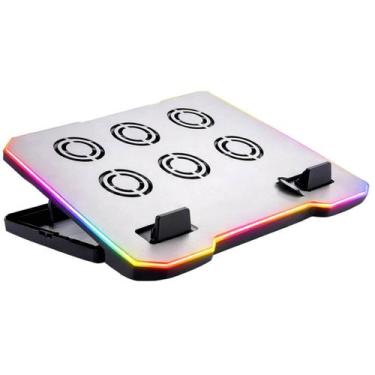 Imagem de Cooler para Notebook até 17" com 6 Ventoinhas RGB Suporte para Celular