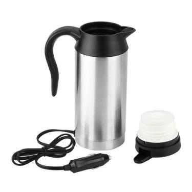 Imagem de Garrafa Térmica Elétrica De Aço Inoxidável 12V Para Carro 750ml Com Aq