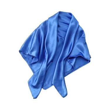 Imagem de Lenço De Seda Satinada Para Mulheres, 90cm, Em Cores Sólidas, Hijab, L