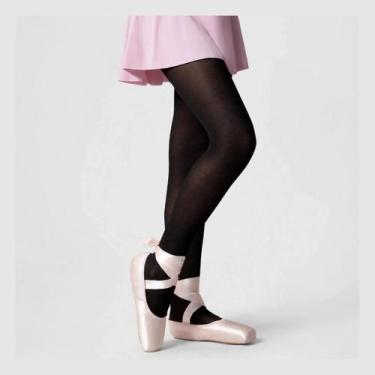 Imagem de Meia calca infantil fio 40 ballet jazz elastano 9580 selene, M, Preto