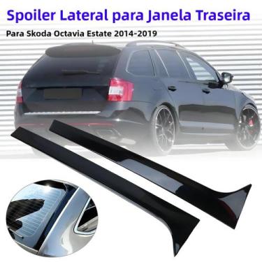 Imagem de Par De Spoilers Laterais Traseiros Canard Splitter Preto Brilhante Par