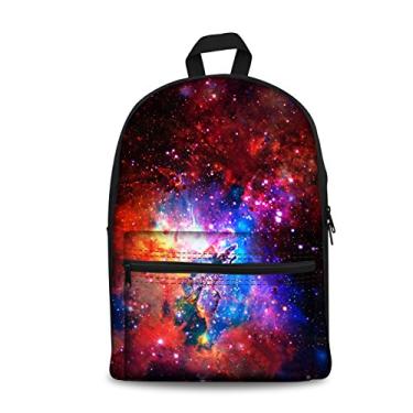 Imagem de Mochila estilo casual lona viagem escola faculdade bolsa de ombro/livros/mochila para adolescentes meninas/estudantes/Galaxy padrão, Galaxy-1, 39*29*18cm
