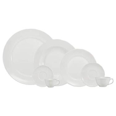 Imagem de Serviço de Jantar Chá Café 42 peças em Porcelana. Modelo Redondo Izabel. Branca. Fabricado pela Schmidt.
