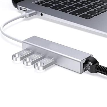 Imagem de USB C Hub Ethernet, 4 em 1 adaptador multi porta com porta Ethernet Gigabit 4K HDMI USB C PD carregamento e 2 USB 3.0 compatível com MacBook, iPad Pro, XPS, Pixelbook, superfície, Chromebook e mais