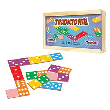 Imagem de Dominó Tradicional em Madeira 28 Peças, A Partir de 4 Anos, Embalagem em Caixa Madeira Ciabrink