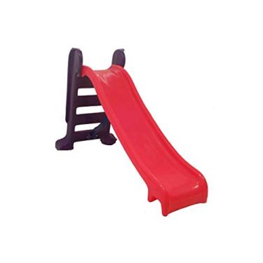 Imagem de Escorregador Infantil Plástico - Médio 3 Degraus Rosa c/ Roxo